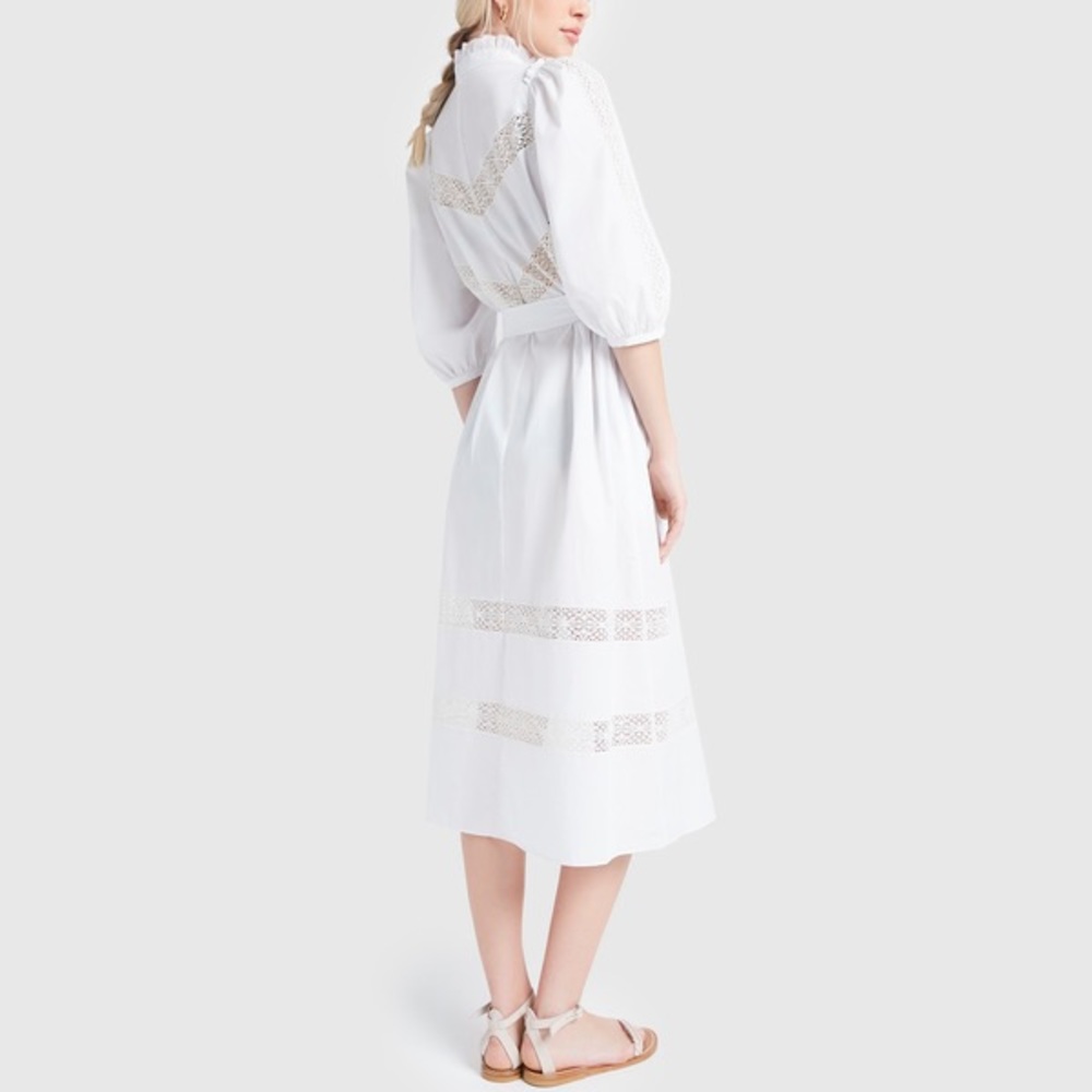 G.Label, LACE-TRIM PUFF-SLEEVE DRESS